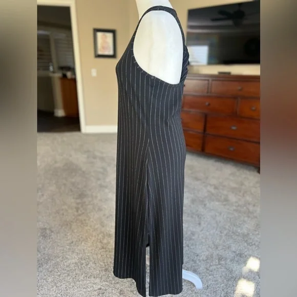 BANANA republic twist racer back dress, side slit, black pin stripe, small - Picture 11 of 11